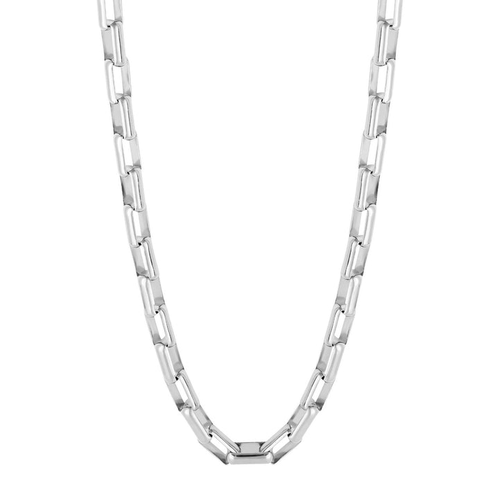 Men's Sterling Silver Platinum Plated Box Link Chain