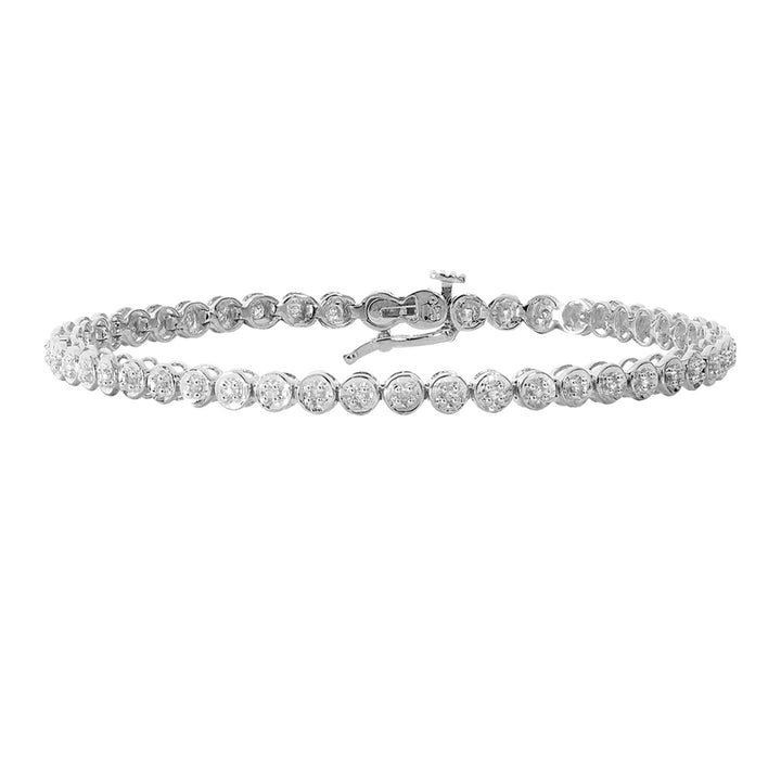 9ct White Gold 0.25ct Diamond Tennis Bracelet
