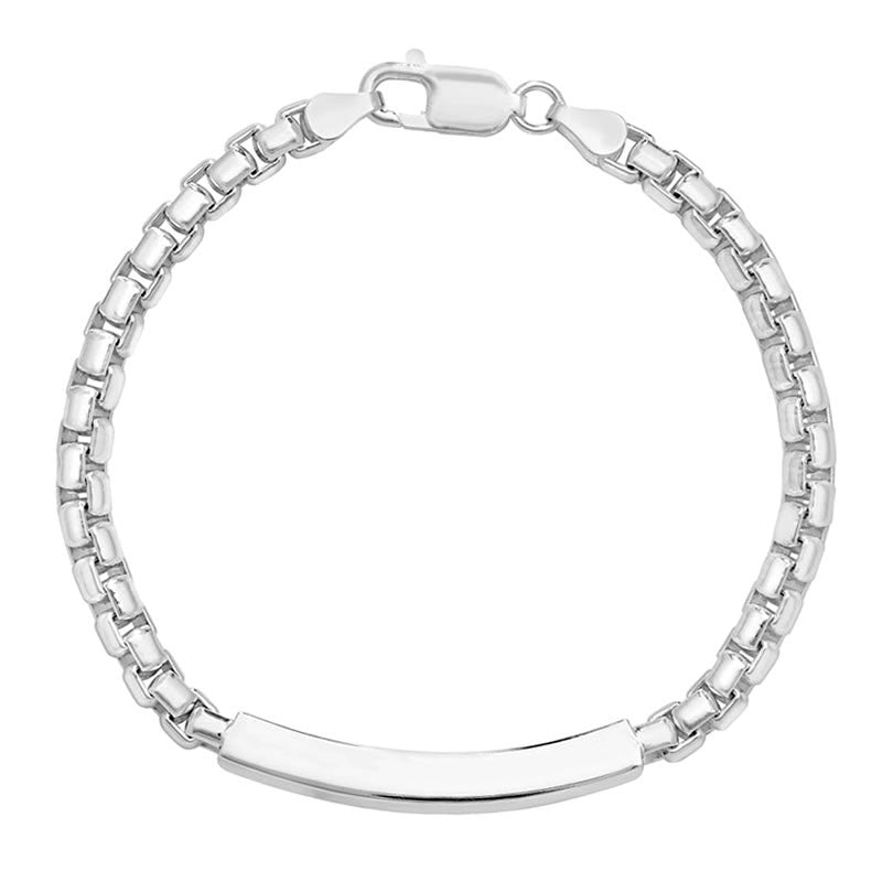 Men's Silver Personalised Venetian Link I.D. Bracelet