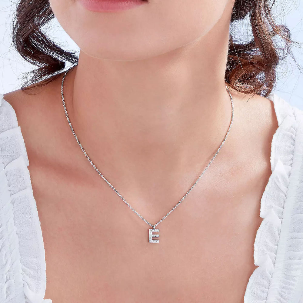 Sterling Silver Adjustable Initial Letter Necklace