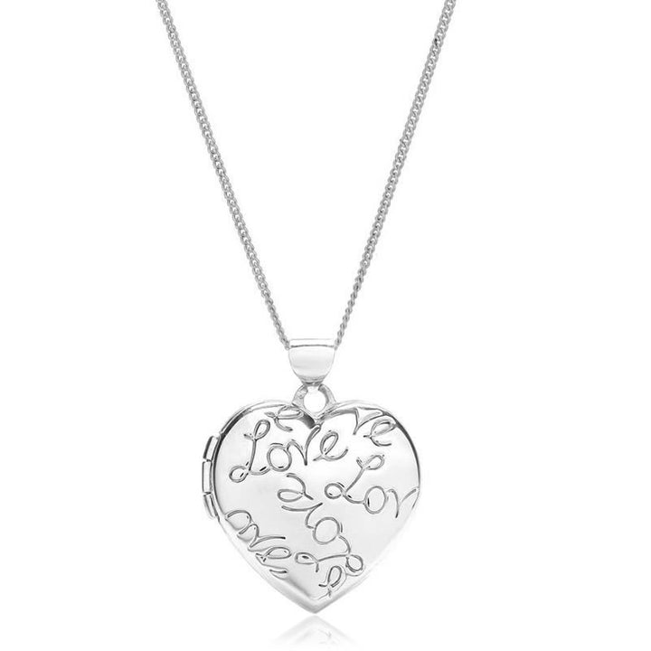 9ct White Gold Love Heart Locket