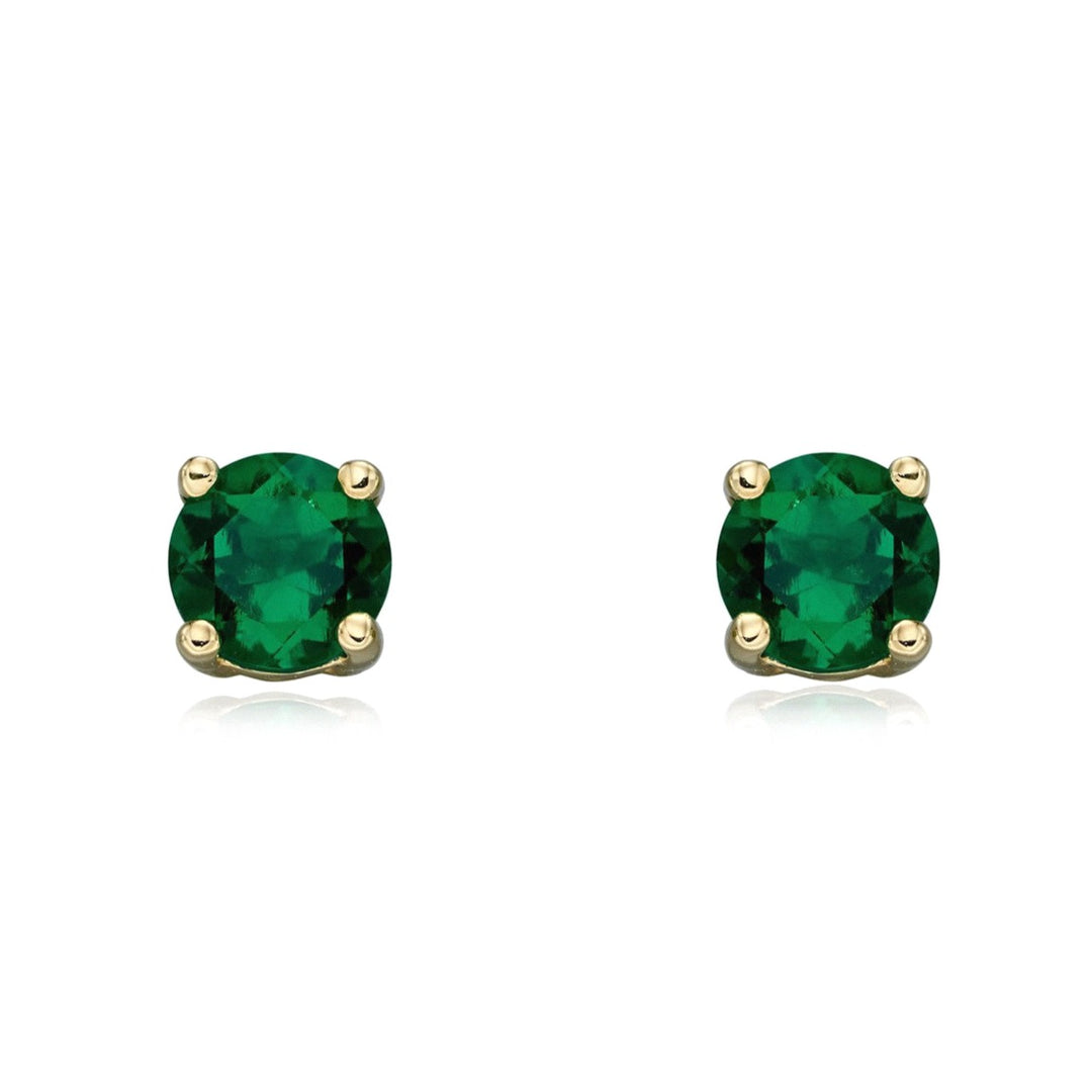 9ct Gold May Birthstone Stud Earrings