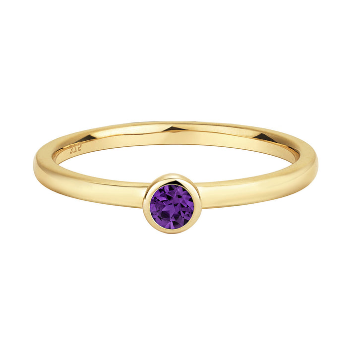 9ct Gold Amethyst & Diamond Orbit Stack Ring