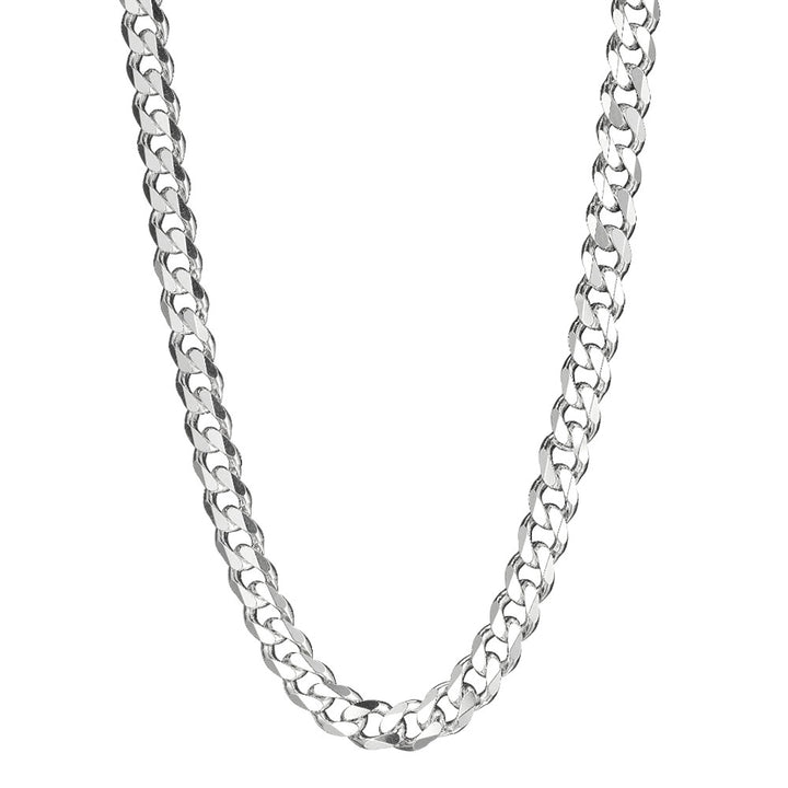 Men's Silver Curb Chain Necklace 9mm