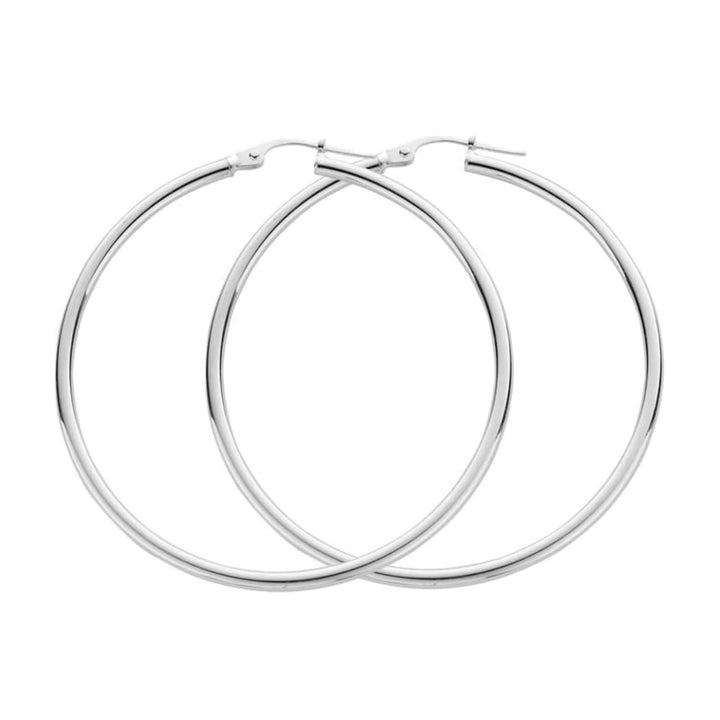 Sterling Silver Classic Hoop Earrings 40mm