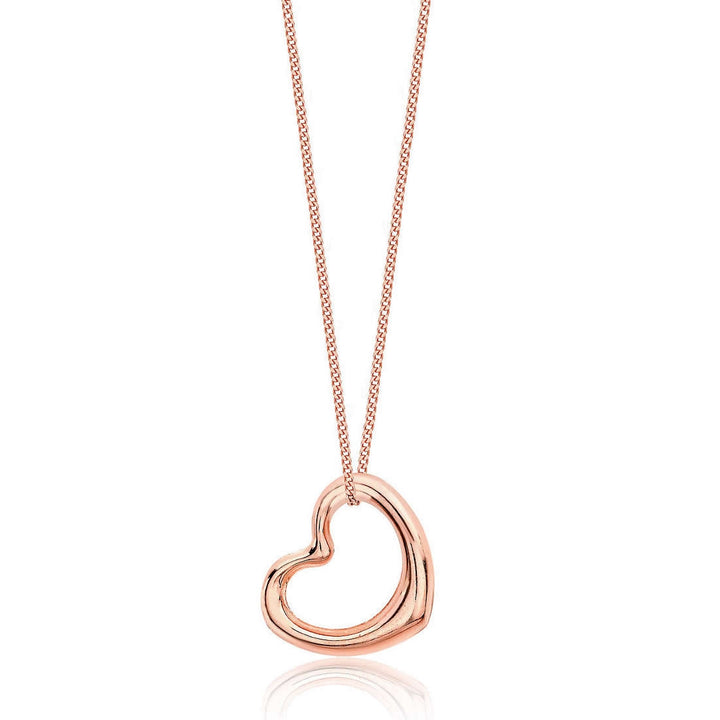 Rose gold open heart pendant