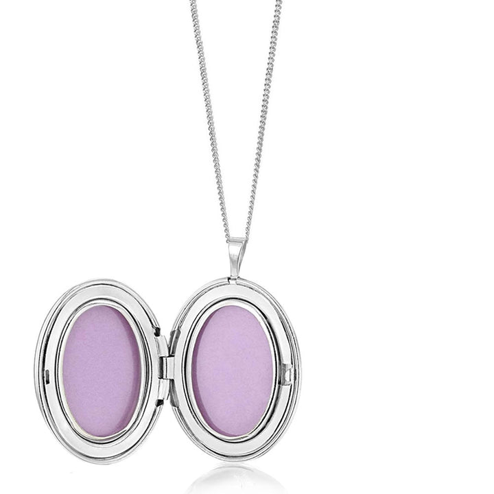Sterling Silver Oval Butterfly Locket Necklace