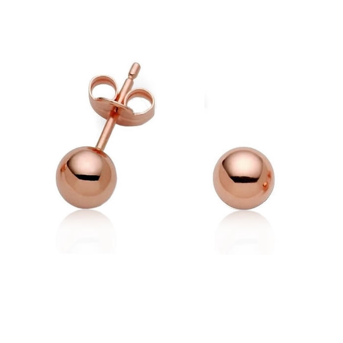 9ct Rose Gold Ball Stud Earrings
