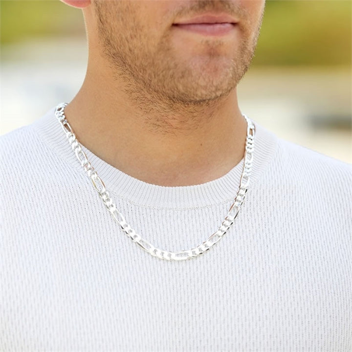 Men's Sterling Silver Figaro Chain