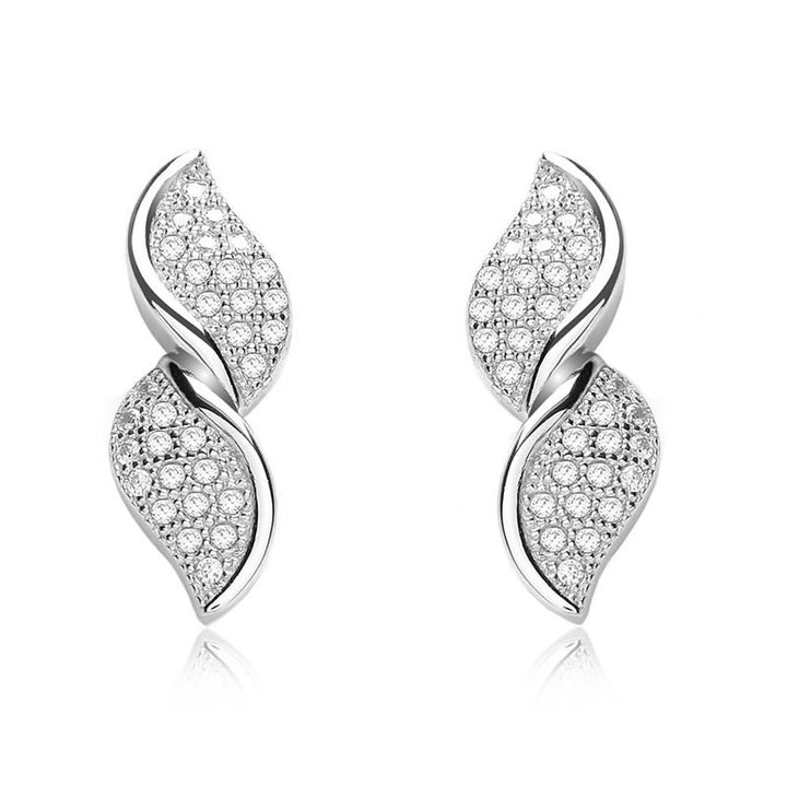 Sterling Silver Cubic Zirconia Twist Drop Earrings
