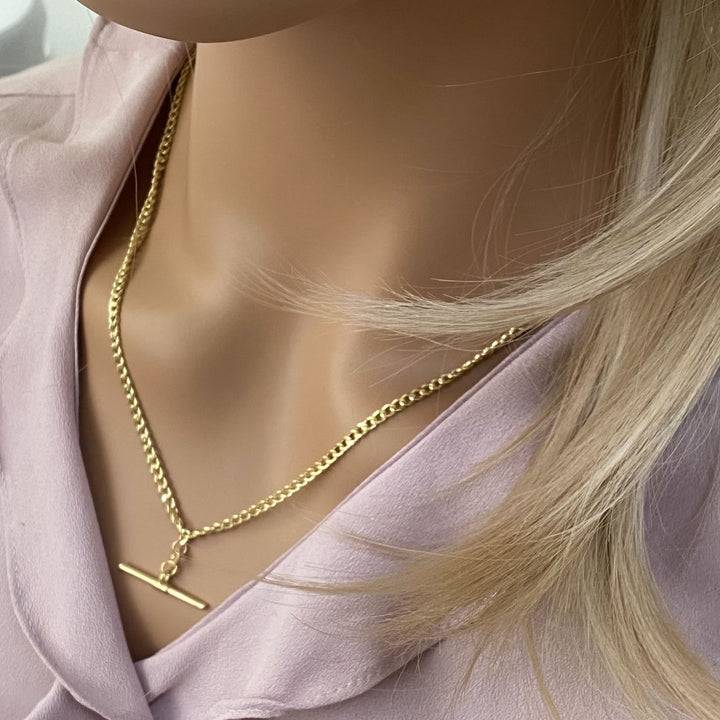 9ct Gold T-Bar Curb Chain