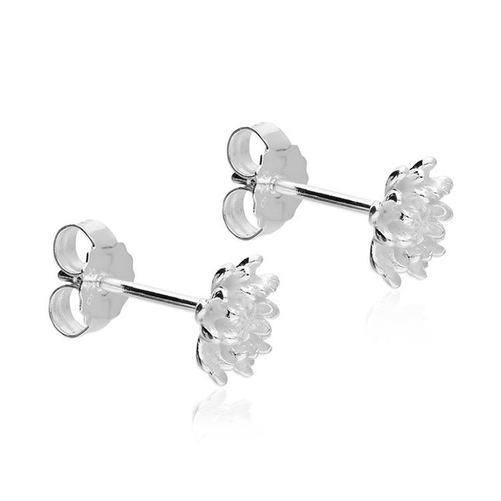 Silver Chrysanthemum Stud Earrings