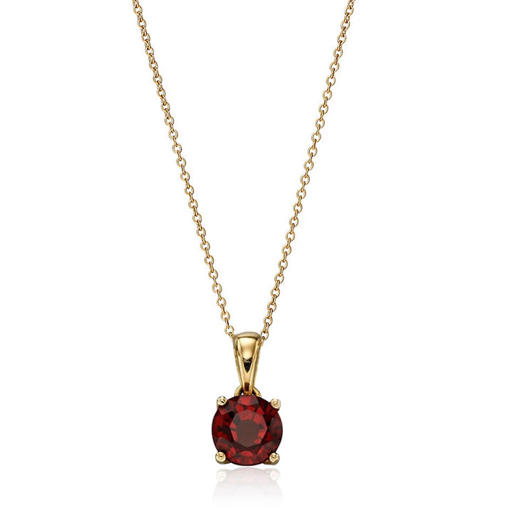 9ct Gold Garnet January Birthstone Pendant