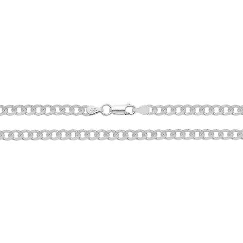 Men's Solid Silver Curb Chain Necklace 4mm