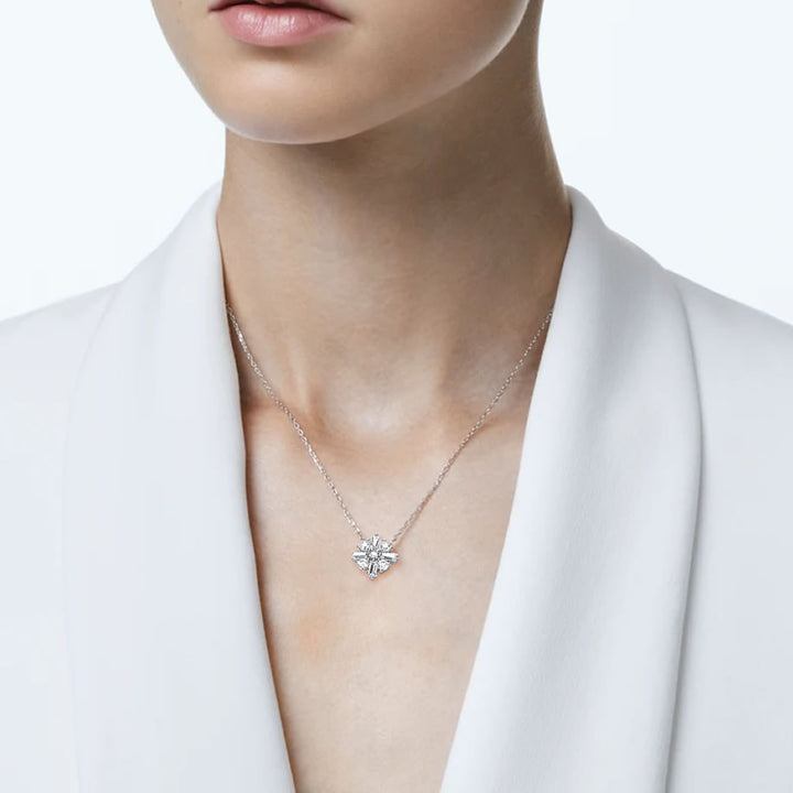 Silver Baguette Cubic Zirconia Iris Necklace