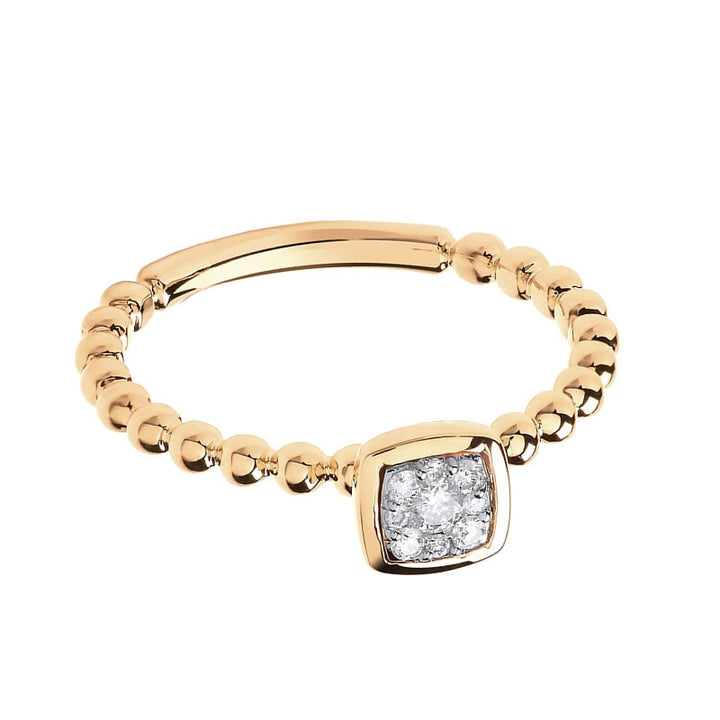 9ct Gold Beaded Diamond Ring