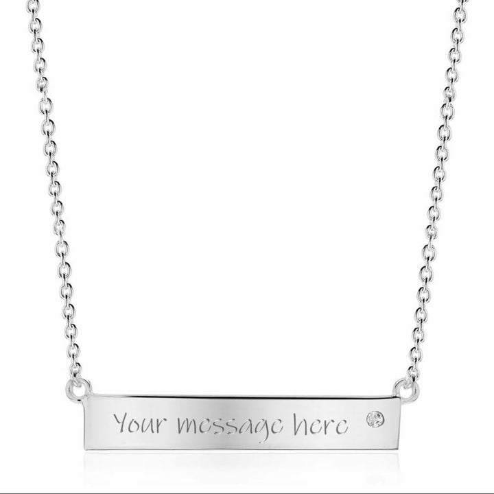 Sterling Silver Personalised Bar Necklace