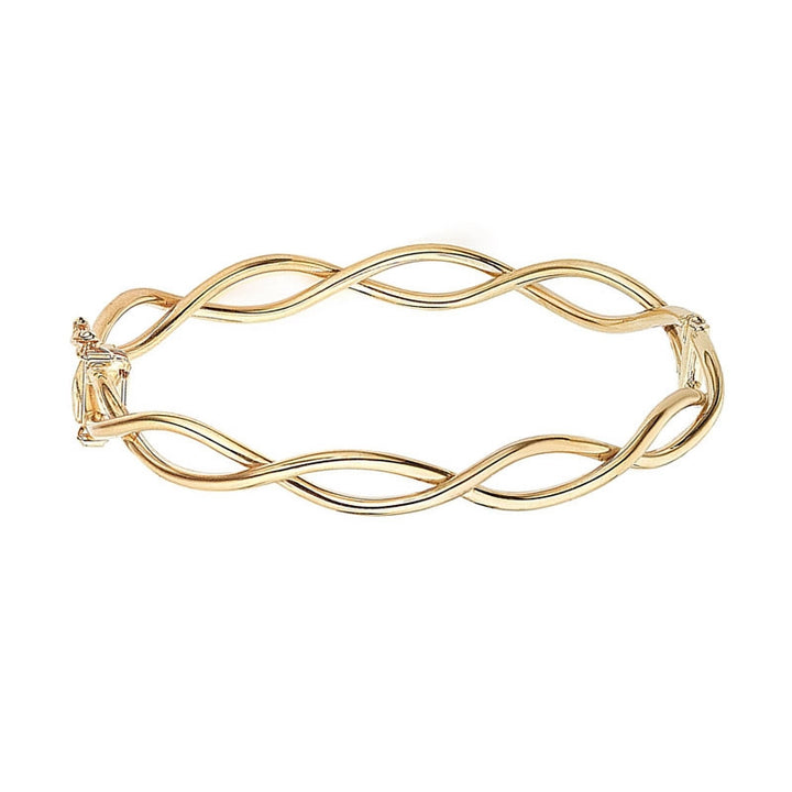 9ct Yellow Gold Open Weave Bangle