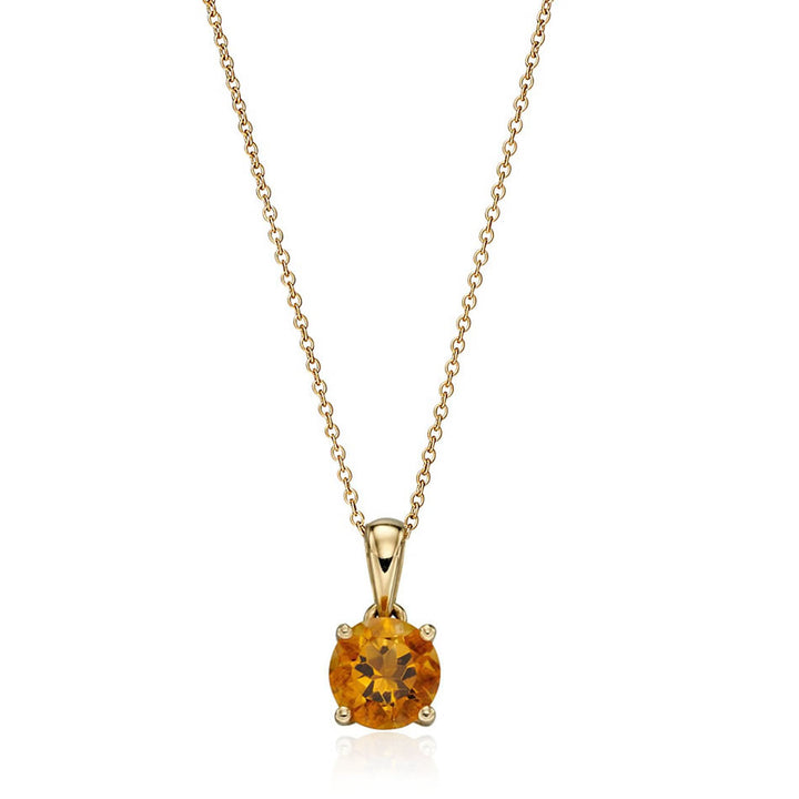 9ct Gold Citrine November Birthstone Pendant