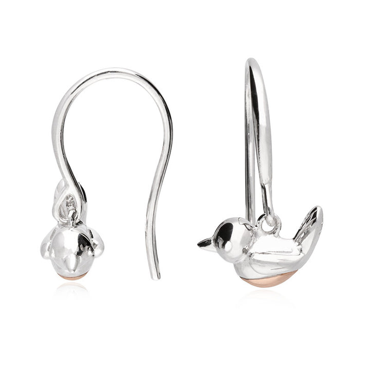 Sterling Silver Robin Drop Earrings