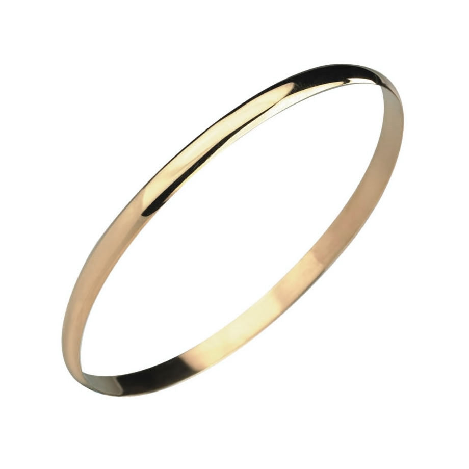 9ct Gold Solid Bangle Bracelet 5mm