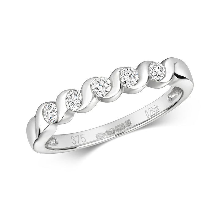 9ct White Gold 0.25ct Diamond Eternity Ring