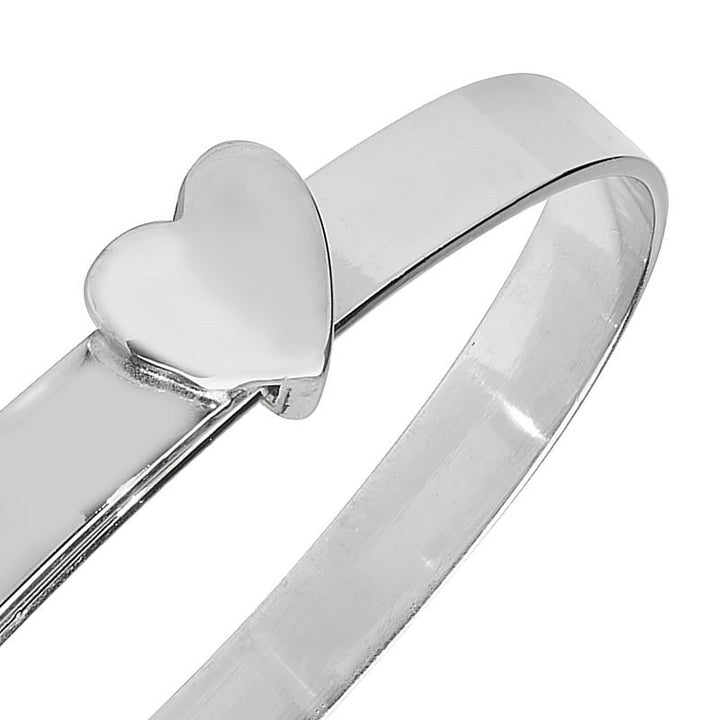 Sterling Silver Heart Expander Baby Bangle