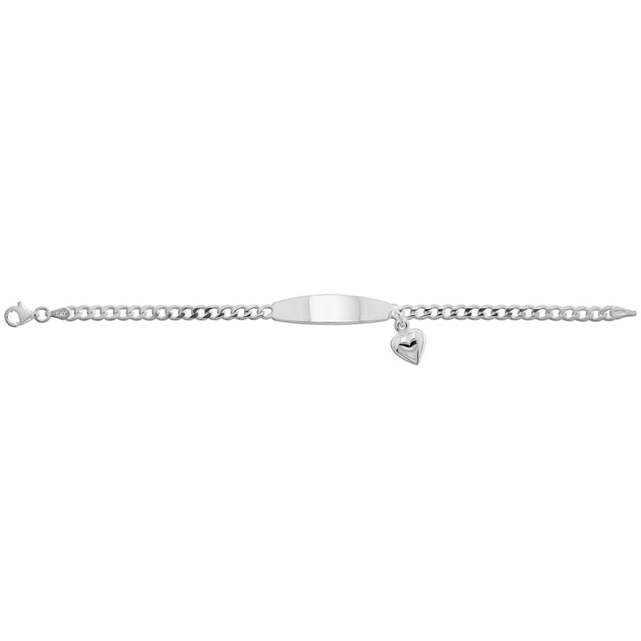 Children's Silver Personalised Heart ID Bracelet