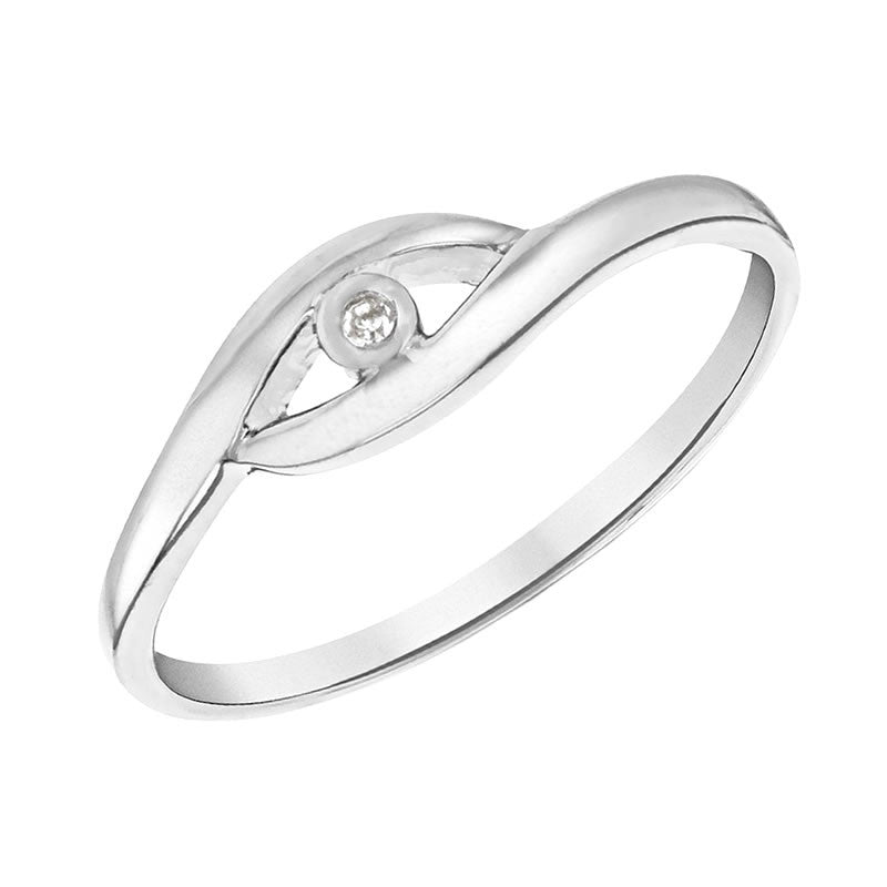 Sterling Silver Diamond Crossover Ring