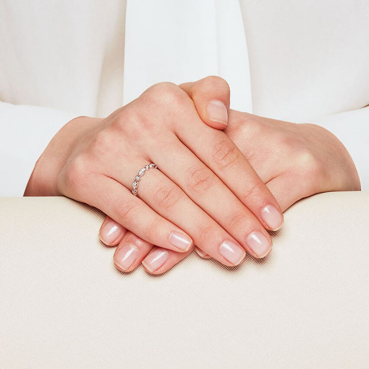 18ct White Gold Diamond Shaped Eternity Ring