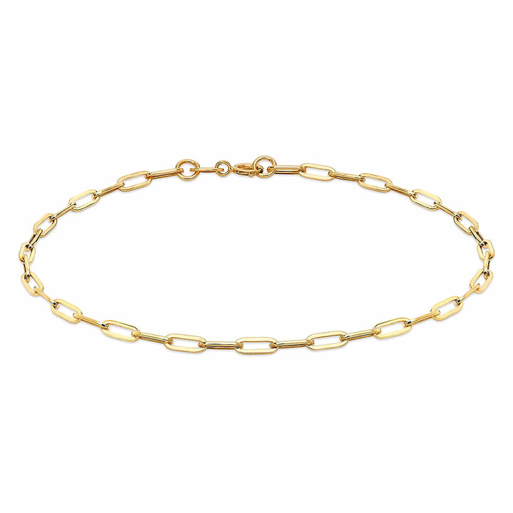 9ct Gold Paperclip Oval Chain Link Bracelet