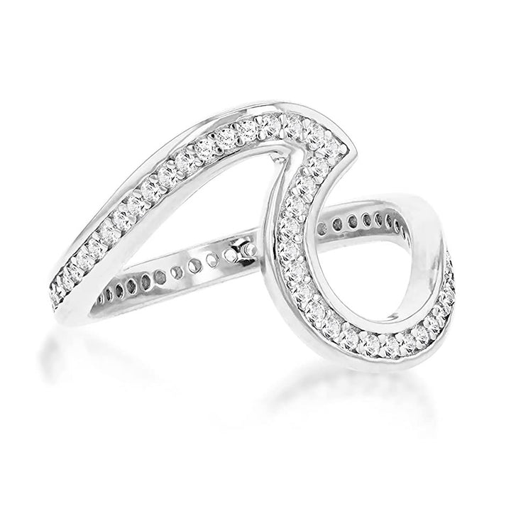 Sterling Silver Cubic Zirconia Wave Ring