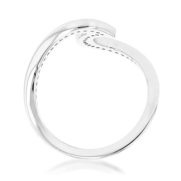 Sterling Silver Cubic Zirconia Wave Ring