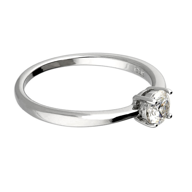 Sterling Silver 0.5ct Moissanite Solitaire Ring