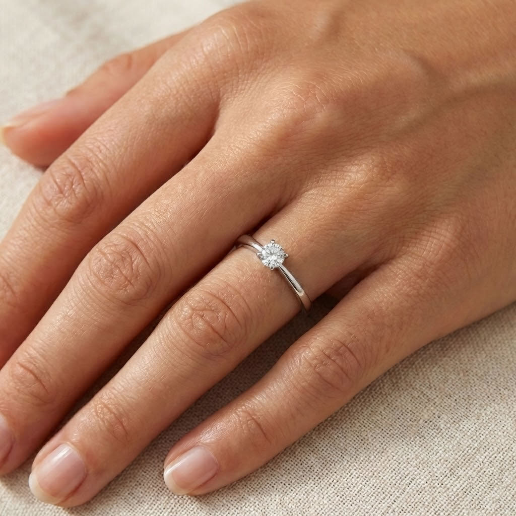 Sterling Silver 0.5ct Moissanite Solitaire Ring