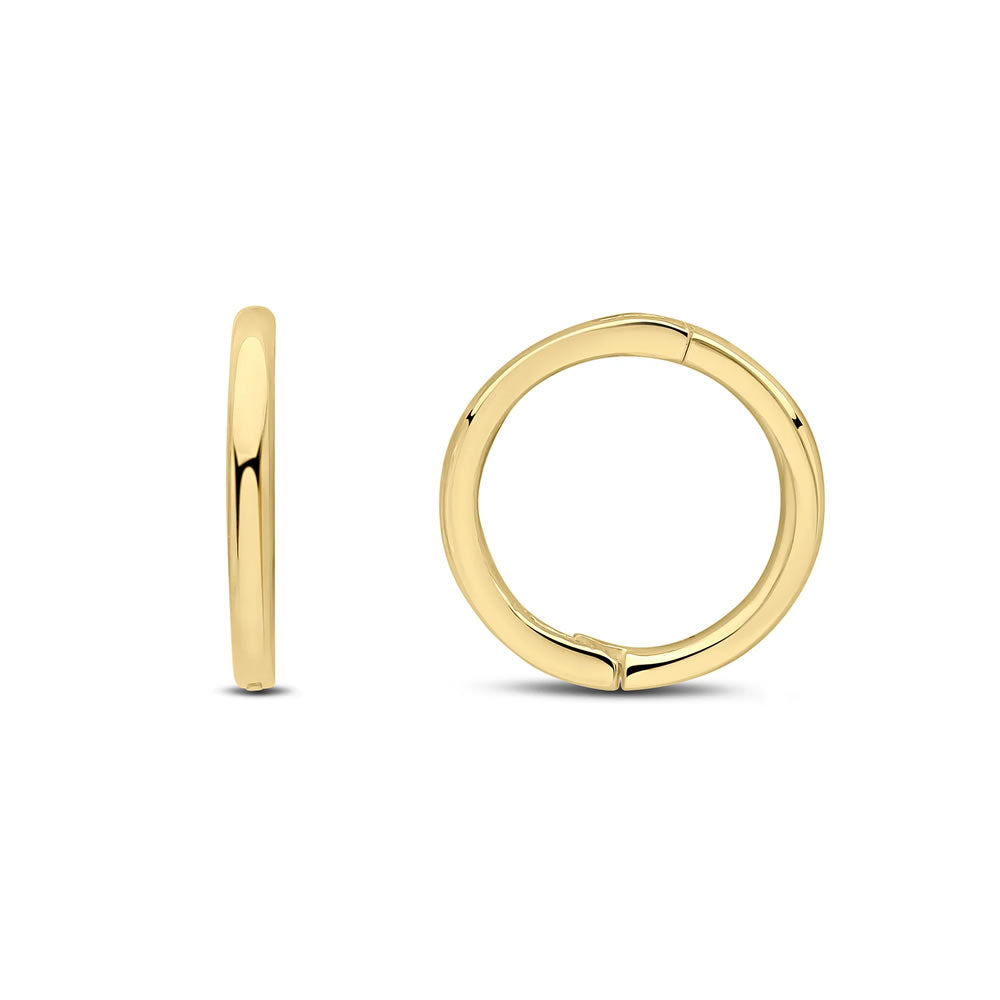 9ct Gold Solid Hinged Clicker Hoops 10mm