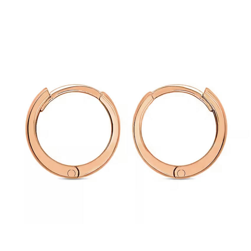 9ct Rose Gold Small Hinged Hoop Earrings