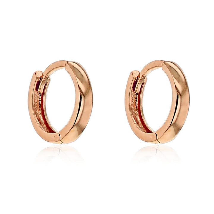 9ct Rose Gold Small Hinged Hoop Earrings