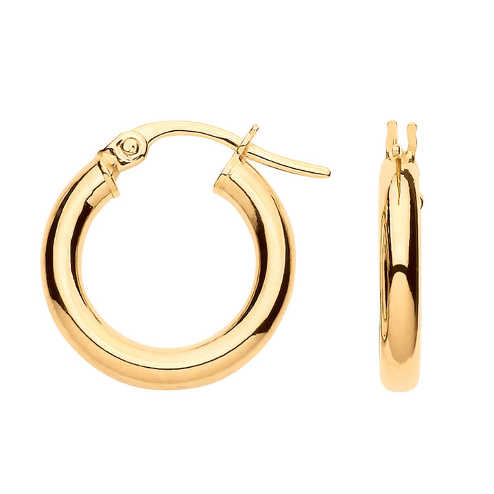 9ct Gold Classic Hoop Earrings 15mm