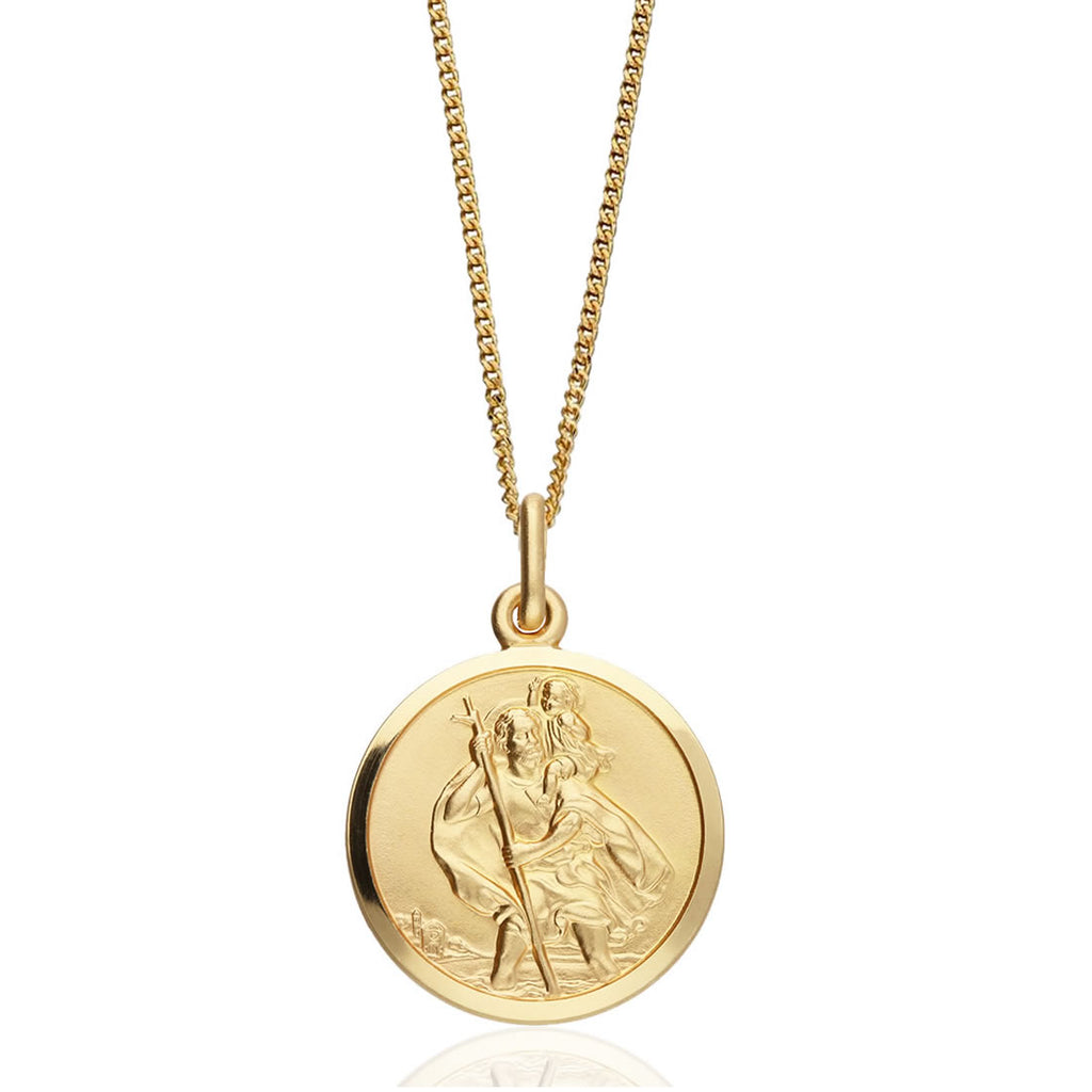 Buy 9ct Yellow Gold St Saint Christopher Pendant / Medallion Travel Necklace  High Quality British Made Jewellery Online in India - Etsy