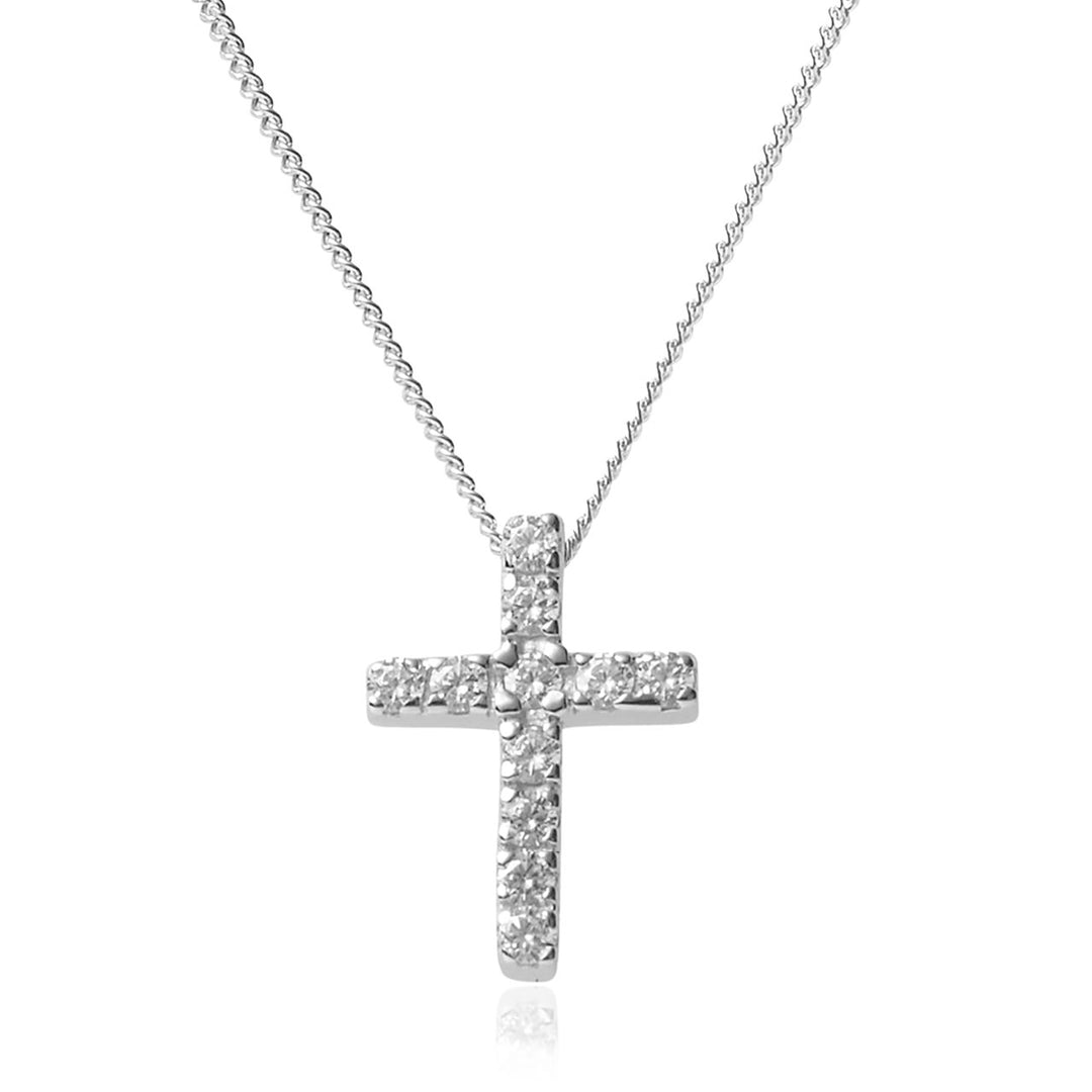 Silver Cubic Zirconia Cross Pendant