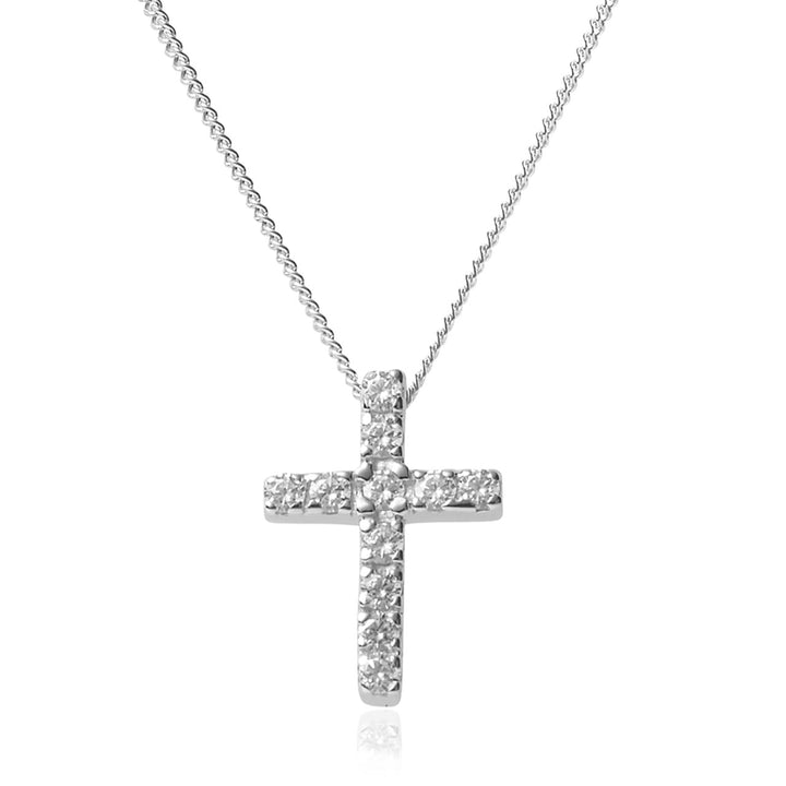 Silver Cubic Zirconia Cross Pendant