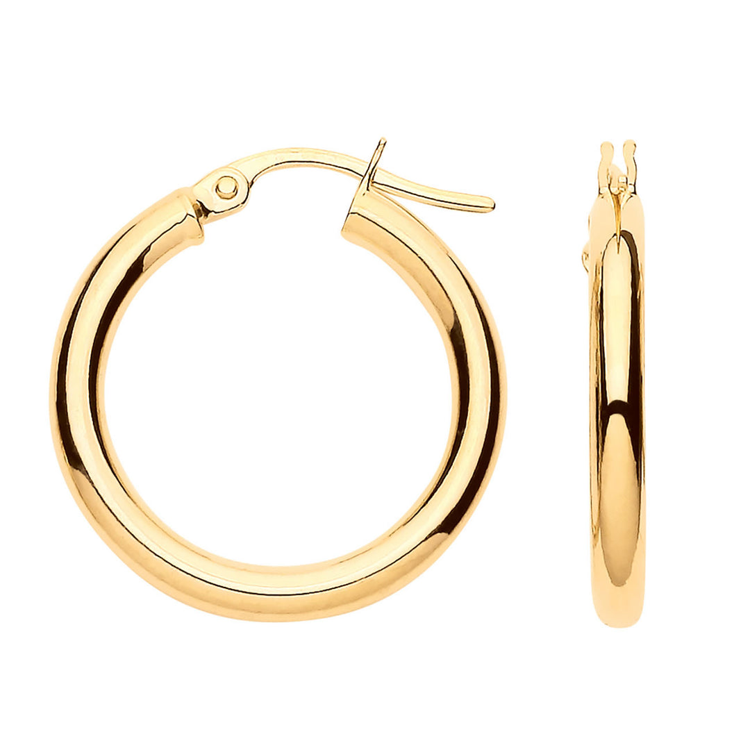 9ct Gold Classic Hoop Earrings 20mm