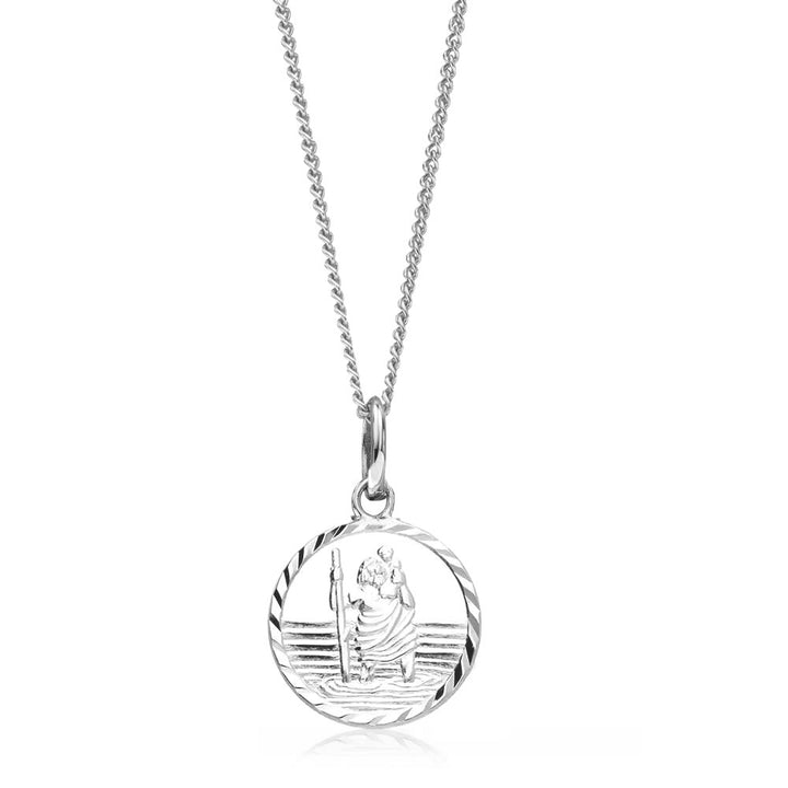 Children's Silver Small Personalised St Christopher Pendant