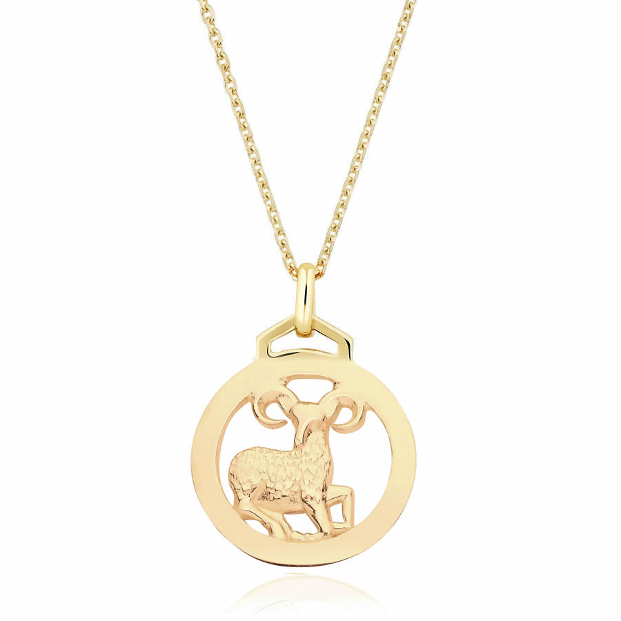 9ct Gold Aries Zodiac Pendant