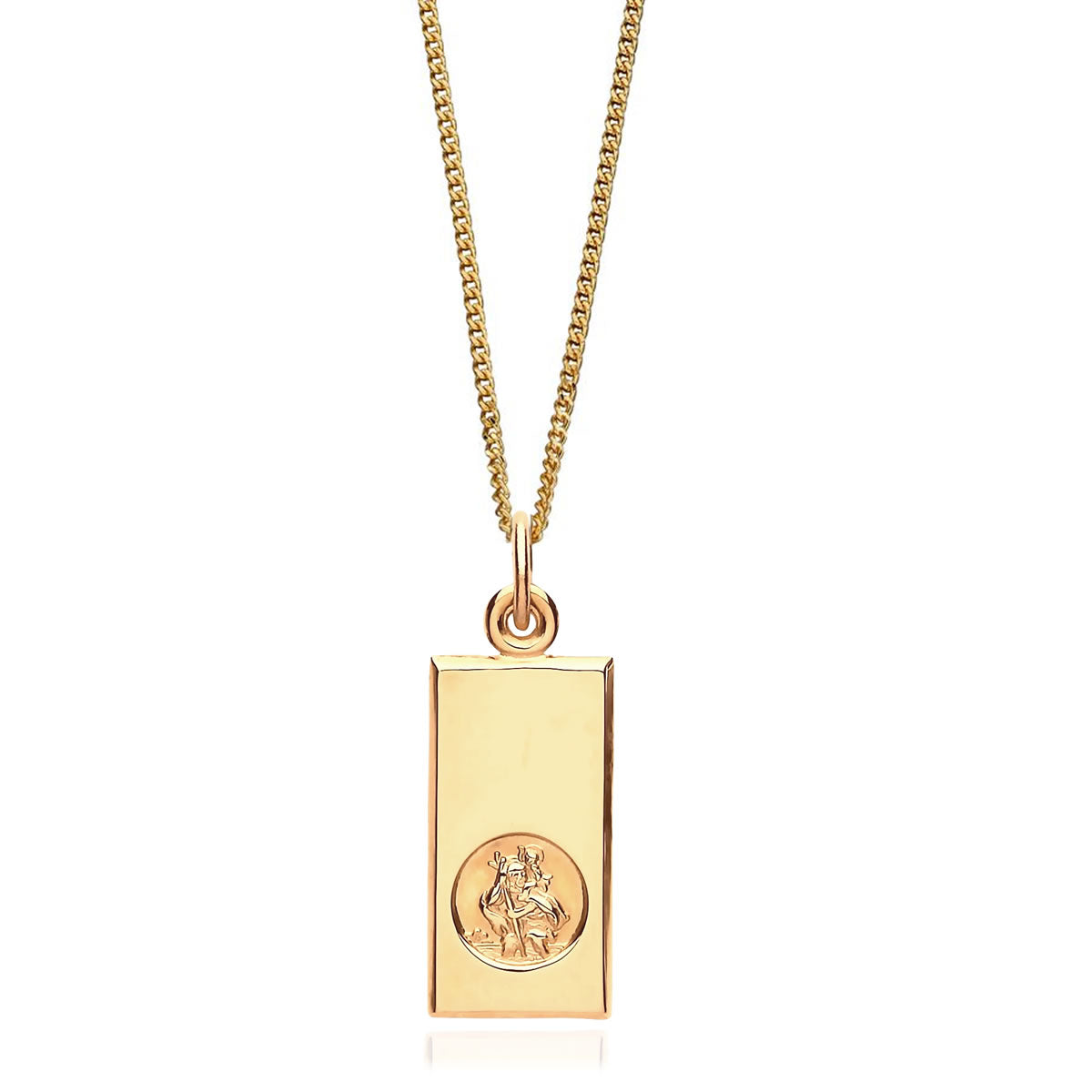 Serge Denimes Gold Plated Silver St Christopher Multi Chain Necklace | Gold  | G-MC-STC-NEC