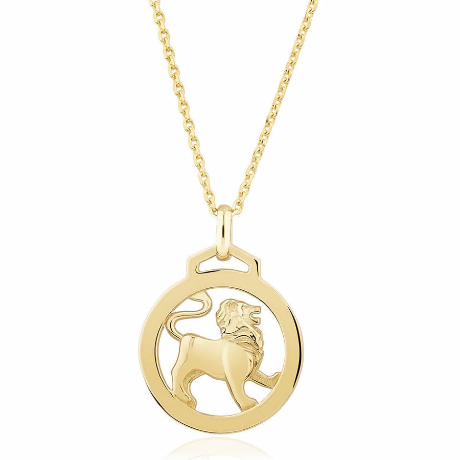 9ct Gold Leo Zodiac Pendant