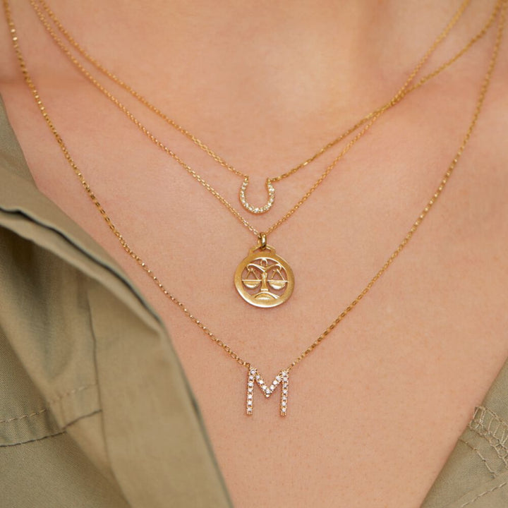 9ct Gold Libra Zodiac Pendant