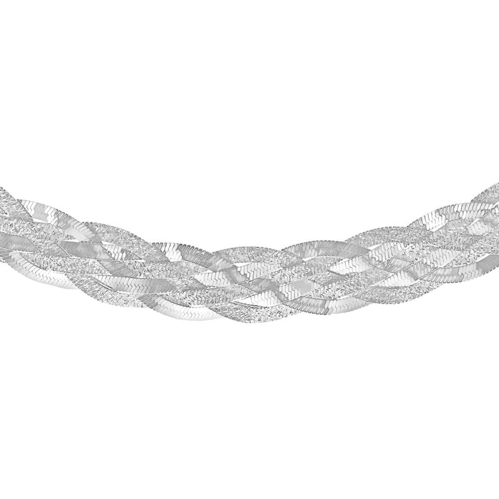 Sterling Silver 6 Strand Herringbone Necklace