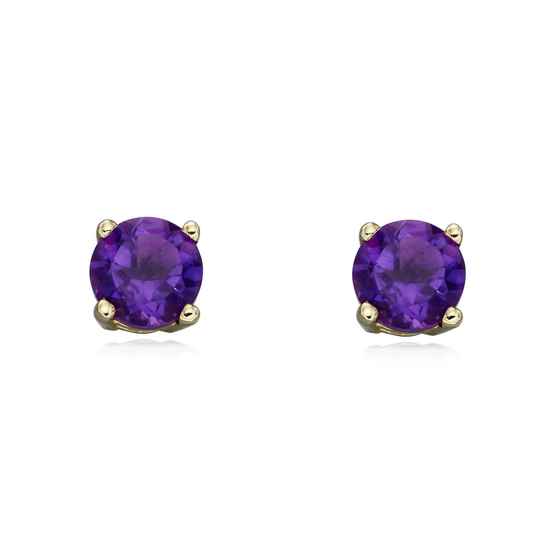 9ct gold February birthstone earrings